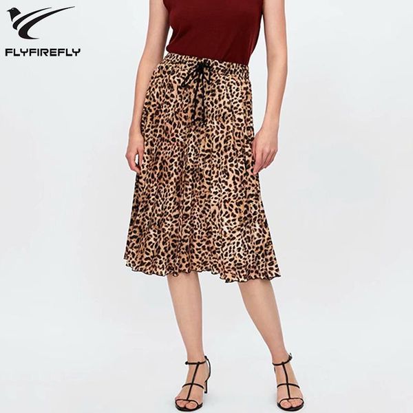 

skirts autumn leopard print beach womens lace up high waist skirt streetwear korean fashion midi 2021 mujer moda, Black
