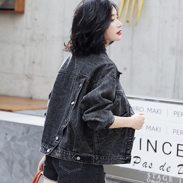 

women's jackets fashion women jeans coat casual jacket denim outwear spring clothes plus size femininos, Black;brown