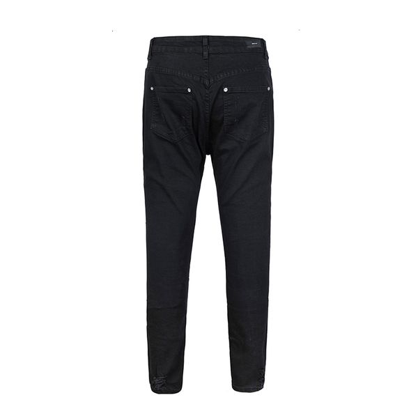 

new 2021 hiphop kanye west beggars cut thin elastic slim jeans with big holes in knees hole men women japan joggers pants 2b1y aukj, Blue