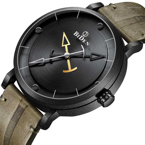 

wristwatches creative watch men anchor design pointer hands watches sliver black case military sport wristwatch male relogio masculino, Slivery;brown