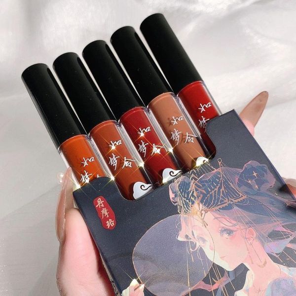 

lip gloss five pack cigarette-shaped lipstick set matte velvet lasting creative girl cigarette tube glaze makeup tslm1