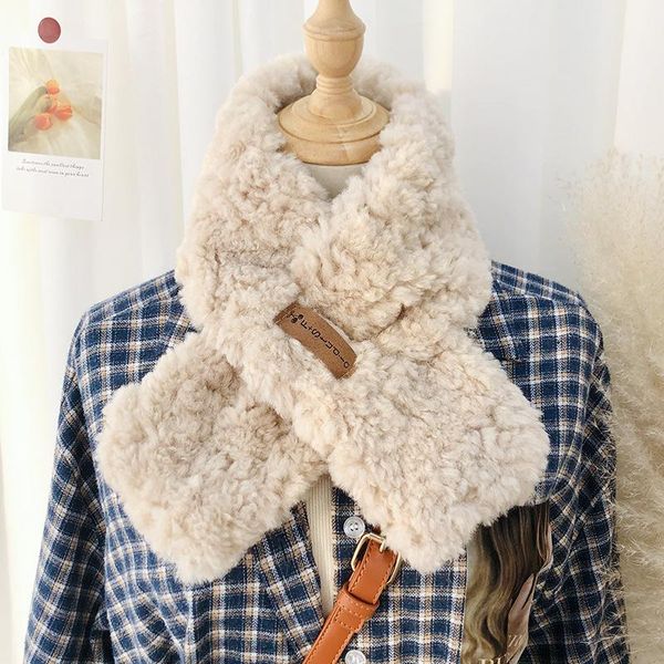 

fashion warm imitation hair scarf for women ladies solid-color wool neck cover faux fur thick scarf ring, Blue;gray