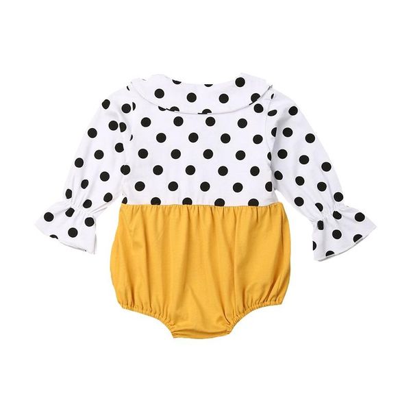 

jumpsuits cxd-girl cute trend foreign trade explosion style children's clothing spring and autumn polka dot trumpet sleeve shirt, Blue