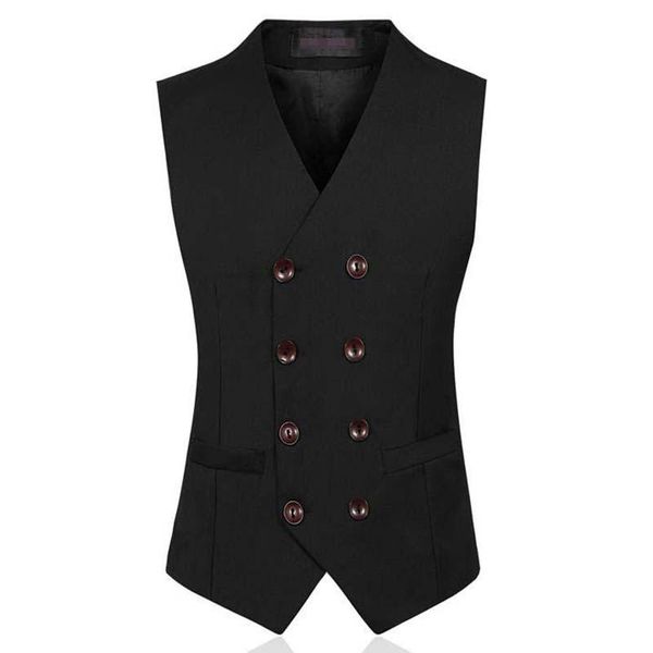 

men's vests mens double breasted vest suit 7xl british style classic dress waistcoat colete wedding gilet blazer designs black, Black;white