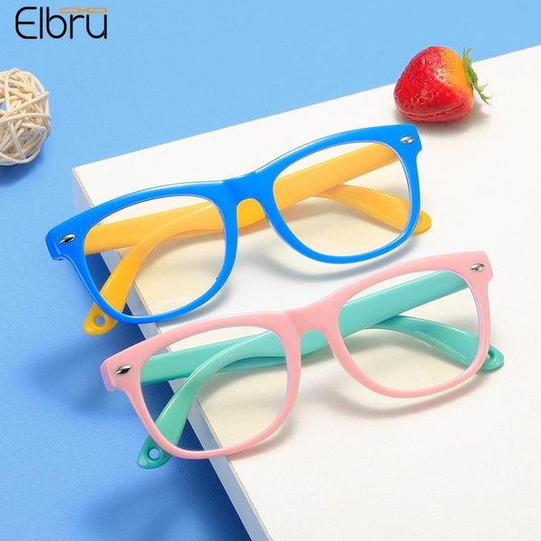 

sunglasses elbru fashion anti blue light kids glasses candy color square boys girls blocking reader goggle eyewear eyeglasses, White;black