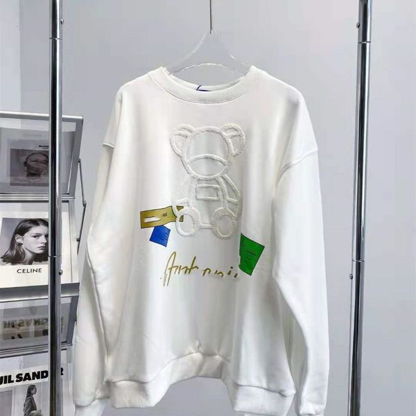

design clothing summer 2021 new korean chao embroidered round neck sweater for men women, casual and loose 071505, Black