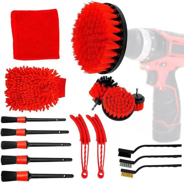 

car sponge 16pcs plastic electric brush detail cleaning set tool