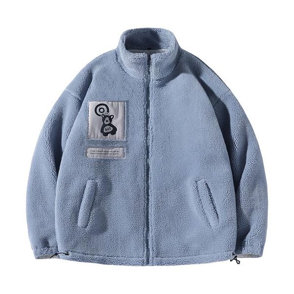 

men's jackets sweater stand collar fashion couple jacket fleece large size youth winter zipper casual/warm, Black;brown