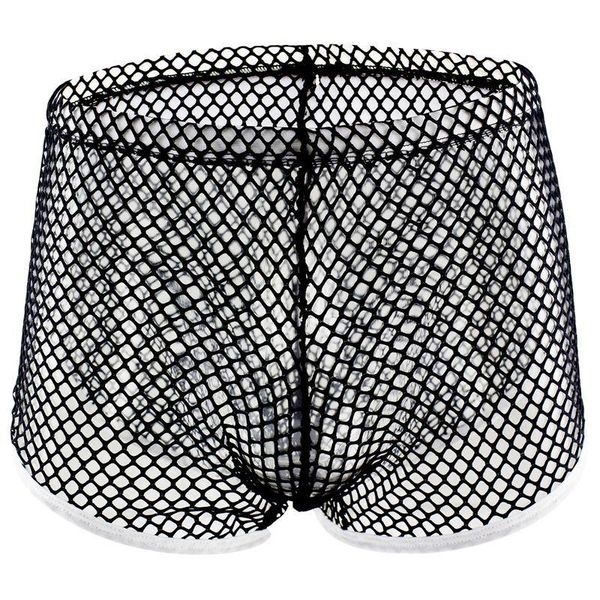 

underpants 2021 men underwear mesh transparent boxer gay breathable boxers shorts comfy jockstrap, Black;white