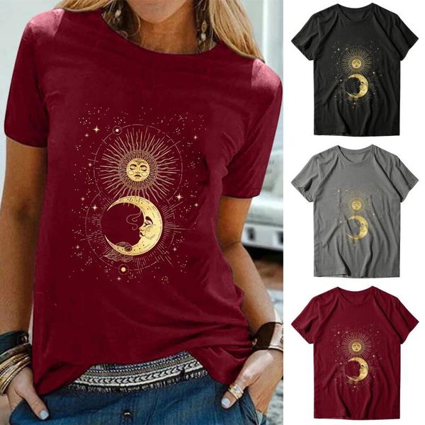 

women's t-shirt 2021 summer loose print casual round neck short sleeve, White