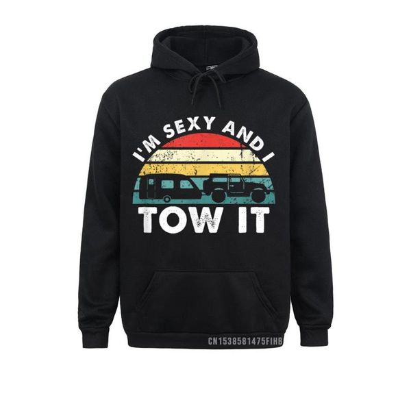 

men's hoodies & sweatshirts i'm and i tow it rv camping funny hoodie winter/fall company normal sportswears youthful men, Black