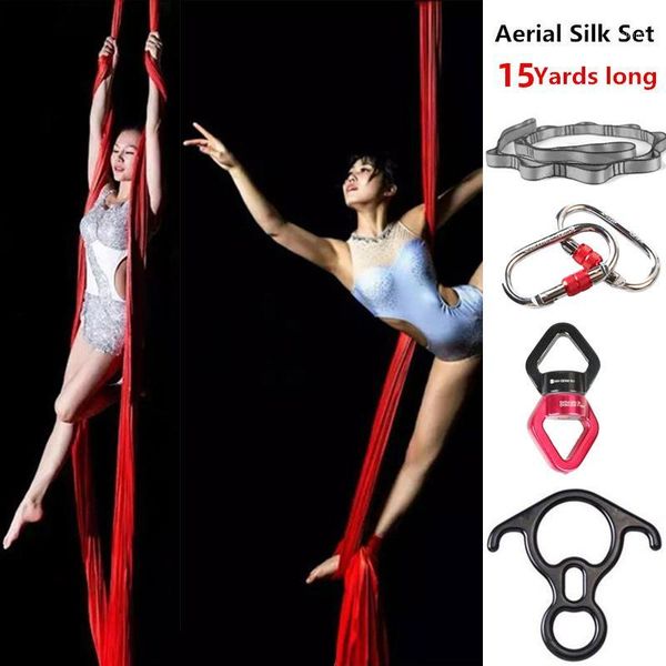 

resistance bands 15 yards 13.7 meters aerial acrobatic show full set yoga swing kit hammock indoor fitness1