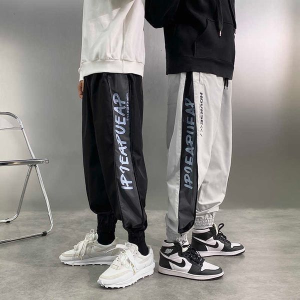 

men's pants hip-hop jogger multi-pocket ribbon sports streetwear casual 4d2i, Black