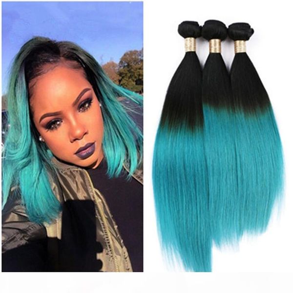 

green ombre brazilian hair extensions silky straight 9a mink black green two tone ombre brazilian weave hair bundles 3 pcs lot