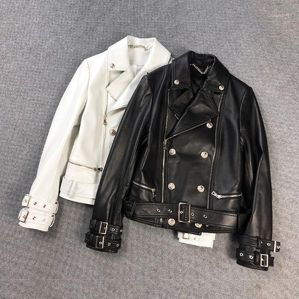 

arrival women fashion genuine leather motorcycle jacket women's & faux, Black