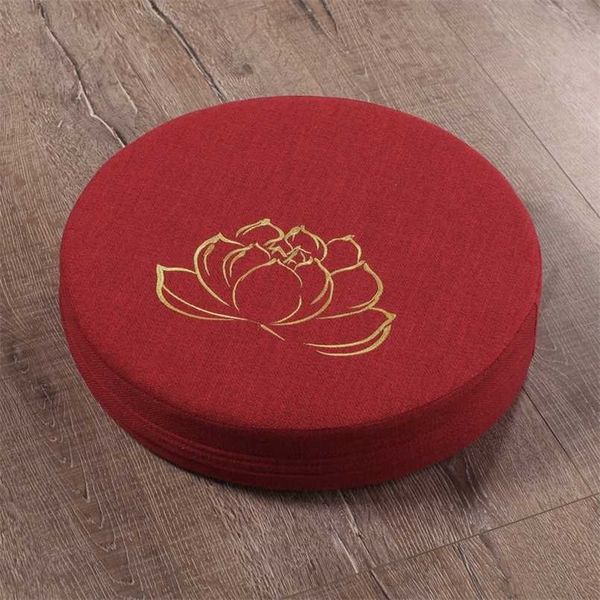 Yoga Meditate Texture dura Cuscino per meditazione Cuscino schienale Tatami giapponese Tappetino rimovibile lavabile Ricamo loto 211203