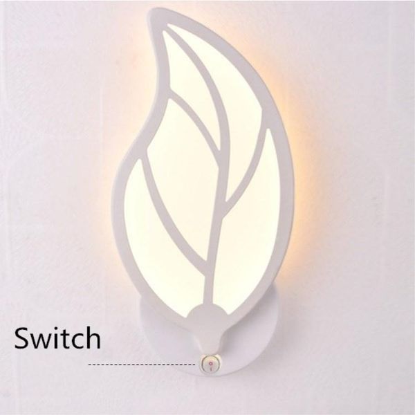 

creative wall lamp bedroom bedside lamp with switch livingroom aisle leaves oval acrylic irony simple indoor wall lights