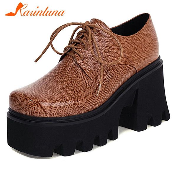 

dress shoes karin brand fashion ladies casual pumps platforn square high heels shoelace shallow women luxury spring, Black