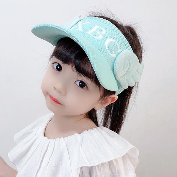 

caps & hats lovely angel wings summer empty wide brim straw visor cap for baby props kids child adjustable cute sun hat boys girls, Yellow