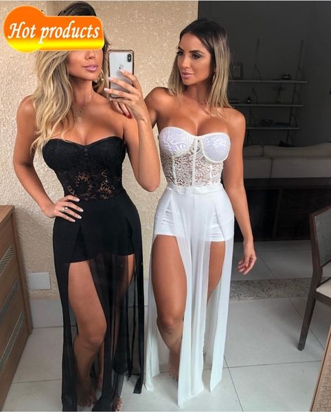 

halinfer 2021 elegant high-quality black strapless lace maxi wedding dress bg44, Black;gray