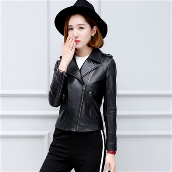 

new locomotive sheep leather jacket l8m5, Black;brown
