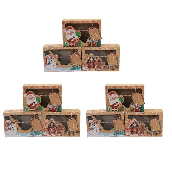 

gift wrap 1 set kraft paper boxes christmas candy storage biscuit