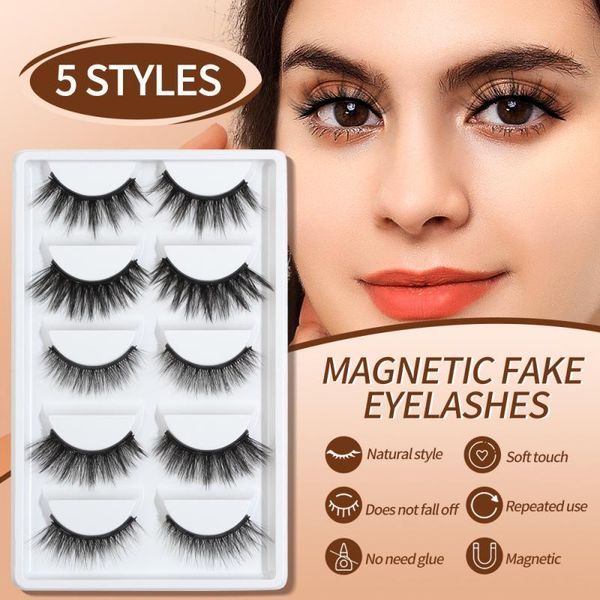 

false eyelashes magnetic thick curling short long-lasting mixed set handmade eyelash makeup tool
