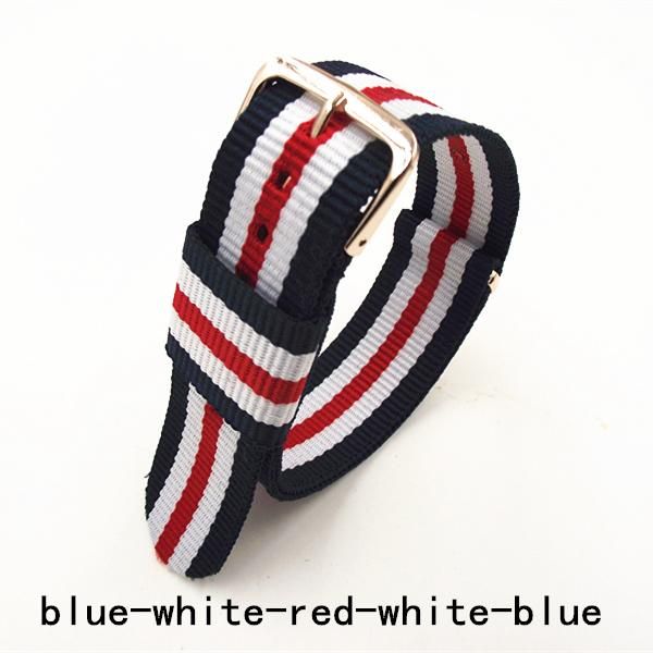 

watch bands 1pcs 16mm 18mm 20mm 22mm nato strap rose gold buckle straps band 5 colors, Black;brown