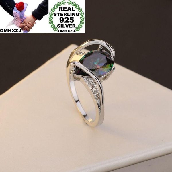 

cluster rings omhxzj wholesale european fashion woman man party wedding gift silver colorful water drop z 925 sterling ring rr141, Golden;silver