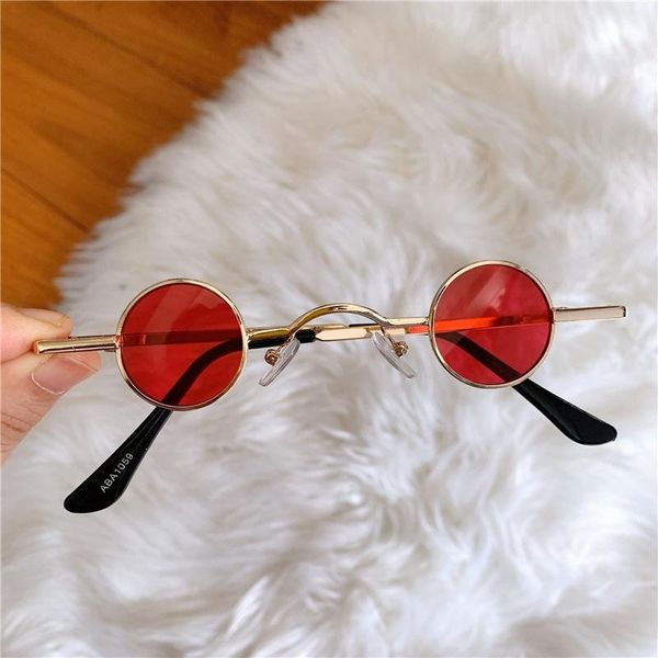 

sunglasses super small frame round men's and women's mini crown prince glasses traitor hip hop, White;black