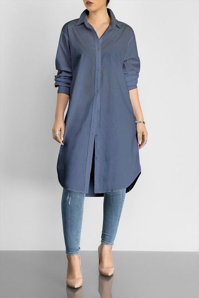 

long sleeve solid color classic women blouses loose and, White