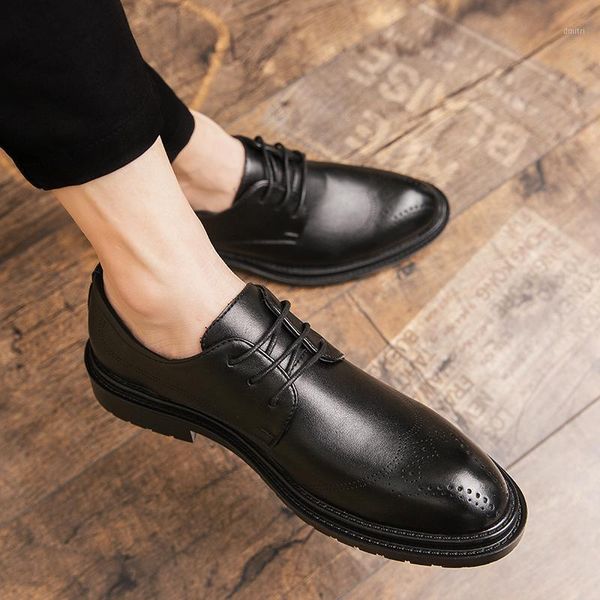 

dress shoes oxfords leather men lace up fashion casual breathable black formal business wedding drop