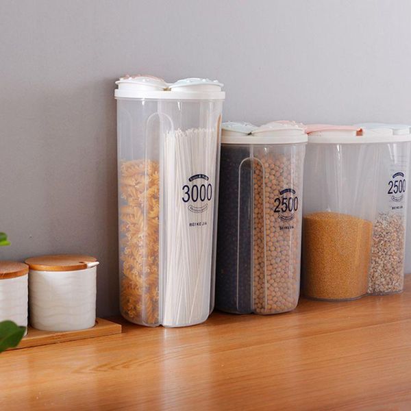

storage bottles & jars kitchen box cereal with lids and compartments for grain sugar flour rice nuts snack container