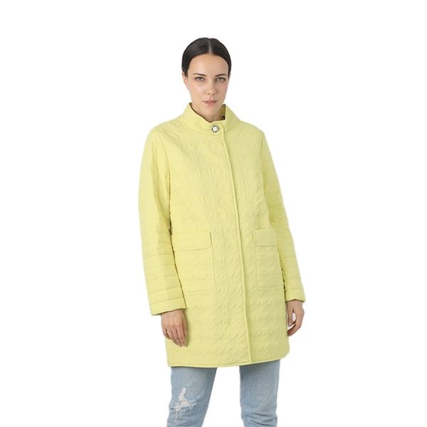 Parka Caldo femminile Colletto rialzato Cappotto trapuntato Piumino lungo da donna Abbigliamento in cotone leggero di alta qualità 18-307 210923