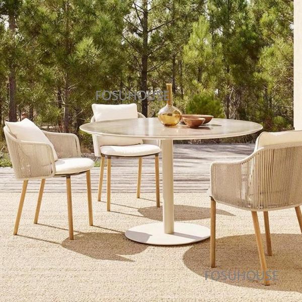 

camp furniture nordic leisure outdoor chair designer terrace home stay garden villa rattan chairs tea table combination model room