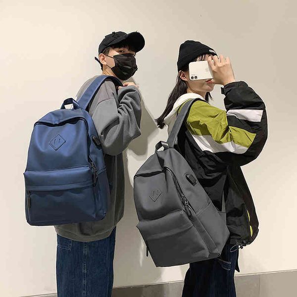 

leisure simple schoolbag female korean high school student backpack large capacity fashion oxford cloth waterproof backpack male