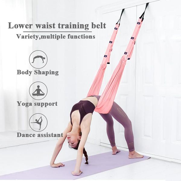 

adjustable yoga strap hammock swing stretching wall rope anti-gravity aerial inversion stretch belt home gym flexibility trainer