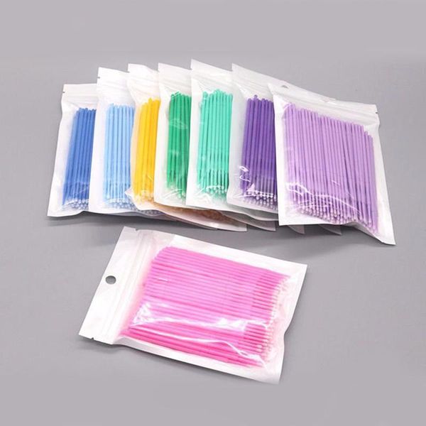 

eyebrow tools & stencils 100pcs swab micro brush for eyelash extensions disposable microbrush applicators