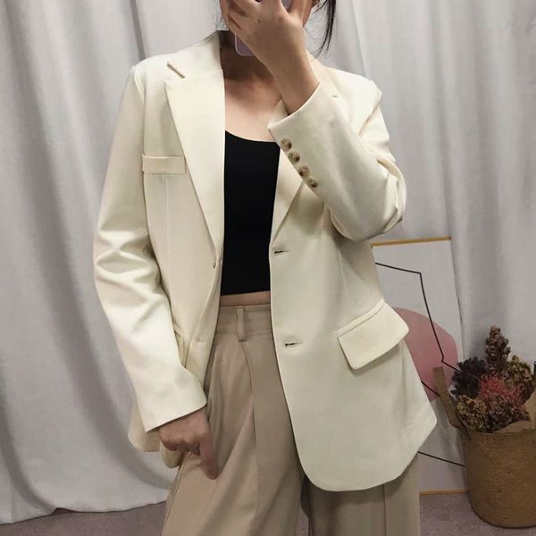 

casual dresses female heydress plus korean chic style loose long sleeves outwear elegant vintage jackets spring lady of casual blazers offic, Black;gray