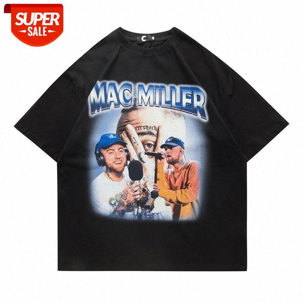 

rock style character print short-sleeved t-shirt men's loose round neck five-point sleeve fluid shirt #r709, White;black