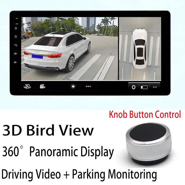 Câmeras traseiras de vista para carro Sensores de estacionamento 360 Birdview Panorama frontal/esquerda lado/lado direito/traseira Câmera de condução Sistema de visão noturna 3D