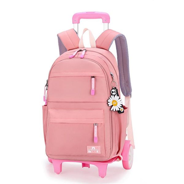 

school bags 2021 kids wheeled backpacks removable children with 3 stairs girls trolley schoolbags luggage book