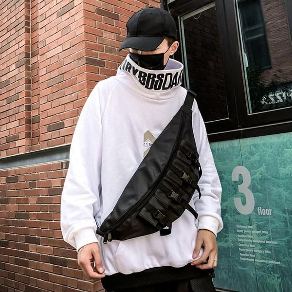 

casual oxford cloth fanny hip hop shoulder chest packs new fashion multi-pocket waist pouch couples bags crossbody