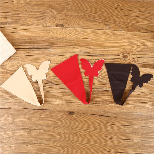 

fun underwear women's piece traceless butterfly c-shaped pants, Black;white