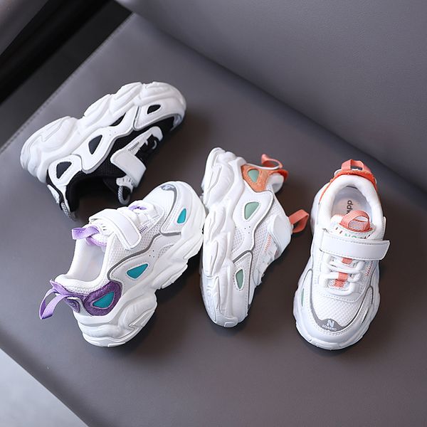 

children's old shoes 2021 spring new children's shoes boys running shoes light breathable girls casual, Black;red