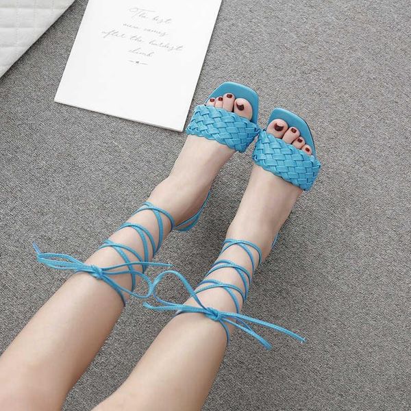 

dress shoes 35-42 fashion woven high heel sandals women's ankle strap slim roman, Black