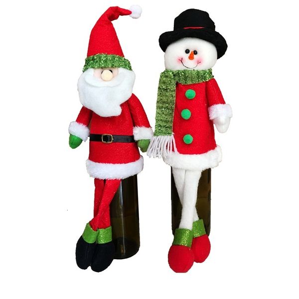 

christmas decorations home santa claus snowman bottle set red wine champagne