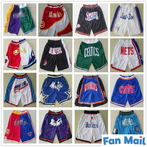 

basketball just don short pant wholesale stitched pocket retro shorts mens shorts sizes s m  xl xxl, White;black