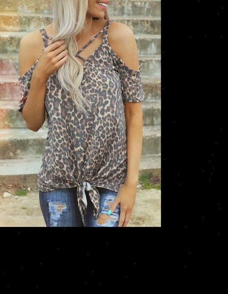 

female leopard printed cold shoulder blouse women plus size harajuku summer trending edgy korean style camisas, White