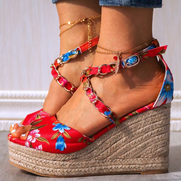 

sandals attacked sandals will see woman platform imprint shoes party women grle, Black
